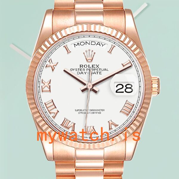 Rolex Day-Date Mens 36mm m128235-0052 Rose Gold-tone: Genuine vs. Replica Analysis